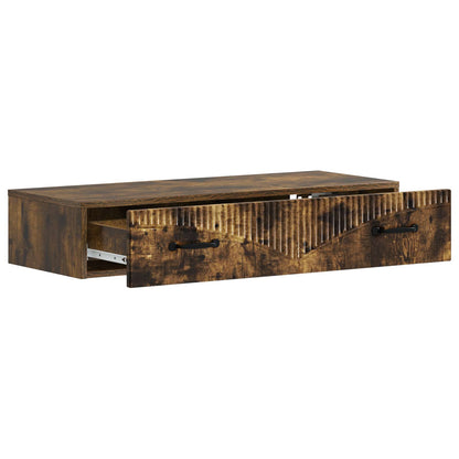 Wandmontage Zijtafel Gerookt eiken 87,5 x 34,5 x 17 cm