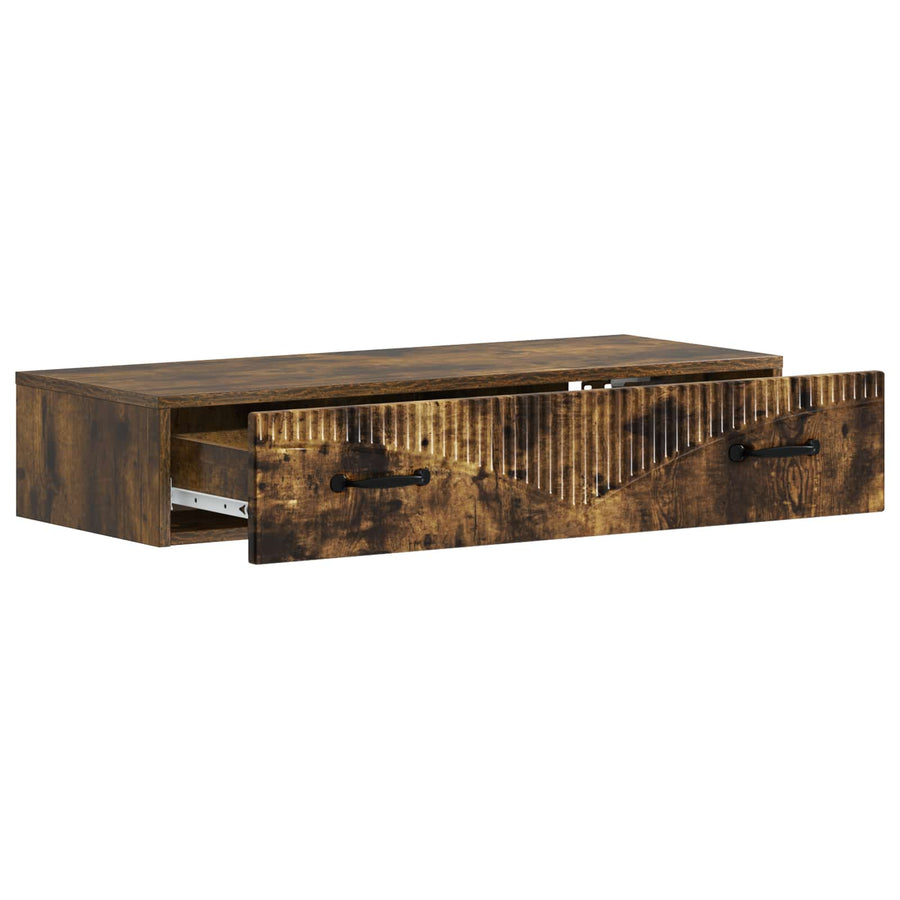Wandmontage Zijtafel Gerookt eiken 87,5 x 34,5 x 17 cm