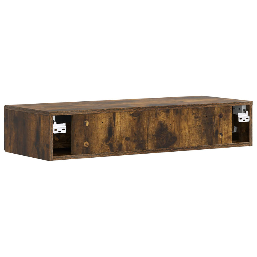 Wandmontage Zijtafel Gerookt eiken 87,5 x 34,5 x 17 cm