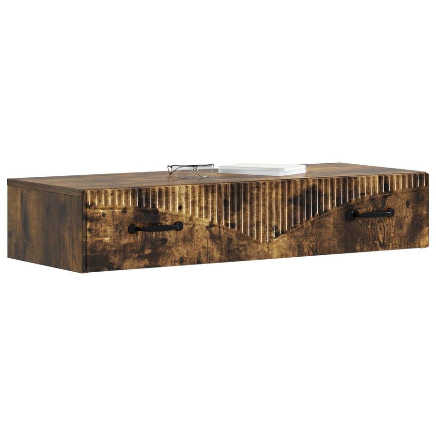 Wandmontage Zijtafel Gerookt eiken 87,5 x 34,5 x 17 cm
