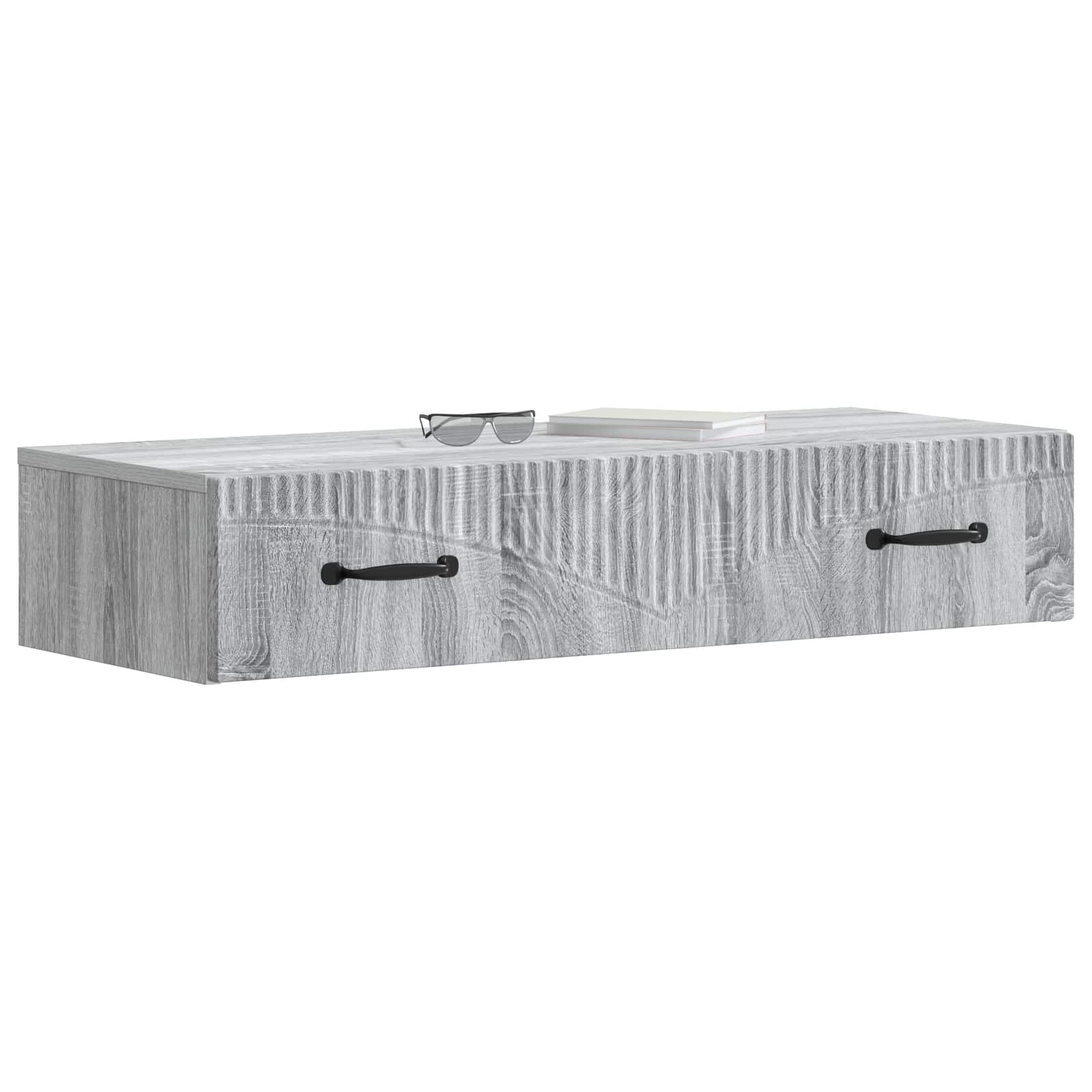 Wandmontage Zijtafel Grijs sonoma 87,5 x 34,5 x 17 cm