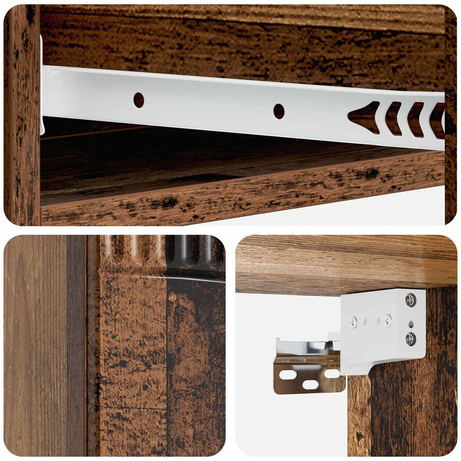 Wandmontage Zijtafel Oud hout 87,5 x 34,5 x 17 cm Bewerkt hout