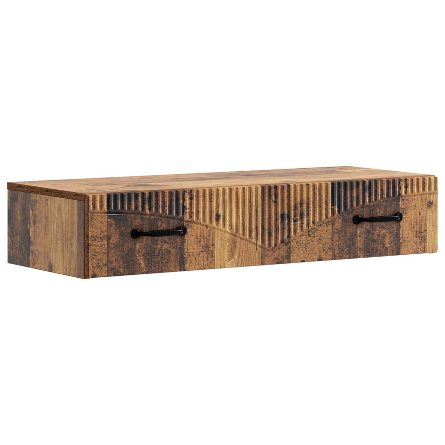 Wandmontage Zijtafel Oud hout 87,5 x 34,5 x 17 cm Bewerkt hout