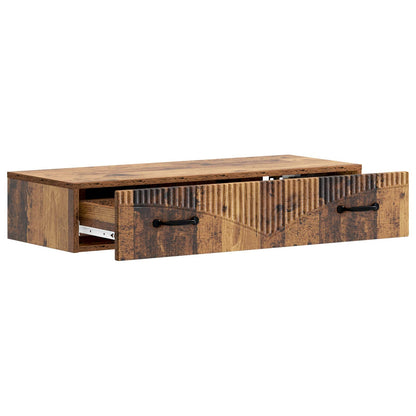 Wandmontage Zijtafel Oud hout 87,5 x 34,5 x 17 cm Bewerkt hout