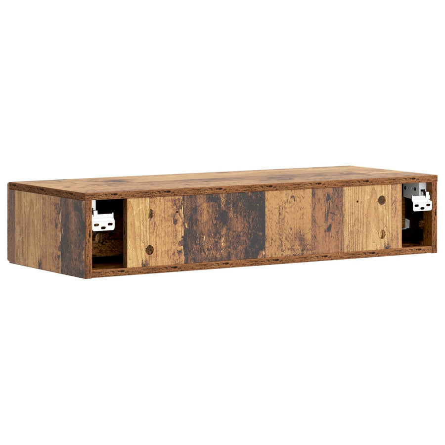Wandmontage Zijtafel Oud hout 87,5 x 34,5 x 17 cm Bewerkt hout