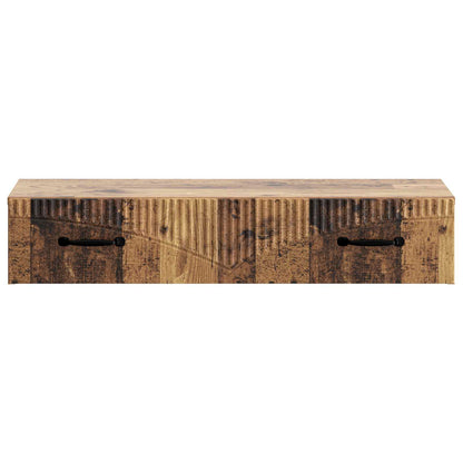 Wandmontage Zijtafel Oud hout 87,5 x 34,5 x 17 cm Bewerkt hout