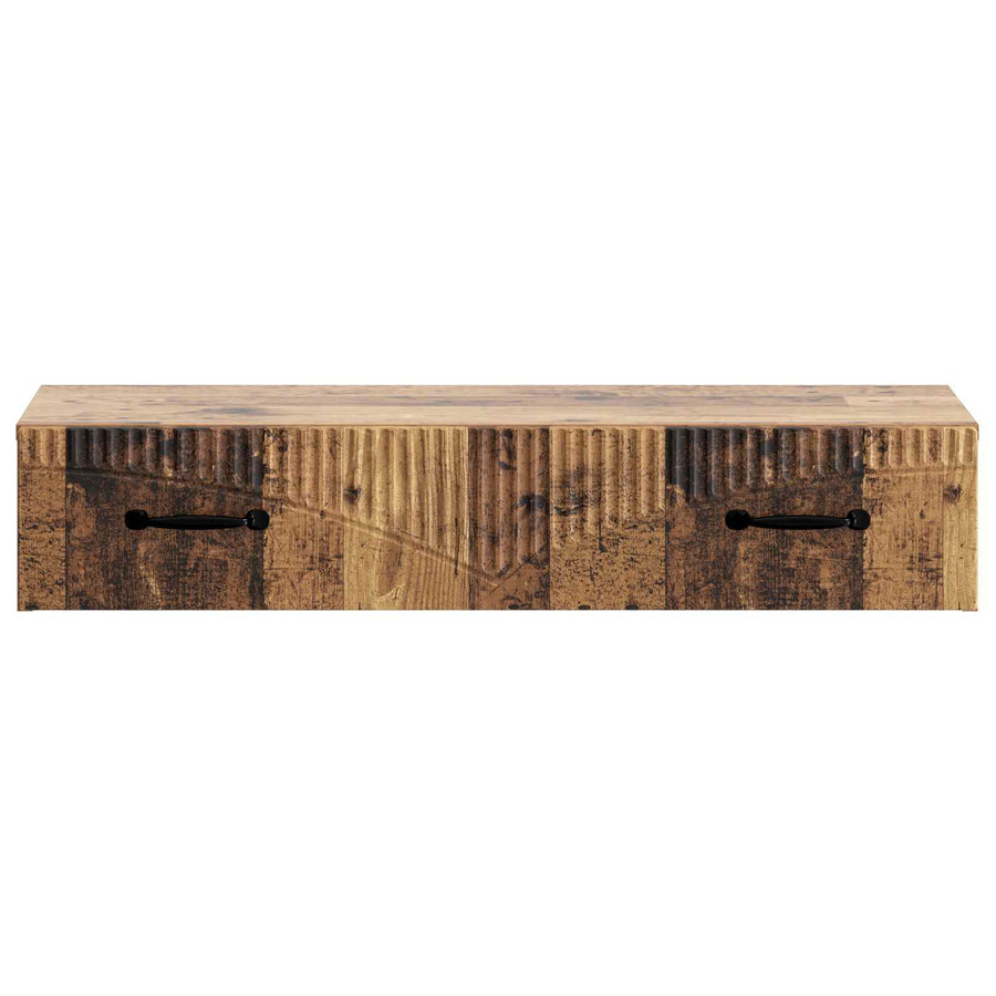 Wandmontage Zijtafel Oud hout 87,5 x 34,5 x 17 cm Bewerkt hout
