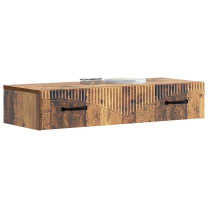 Wandmontage Zijtafel Oud hout 87,5 x 34,5 x 17 cm Bewerkt hout
