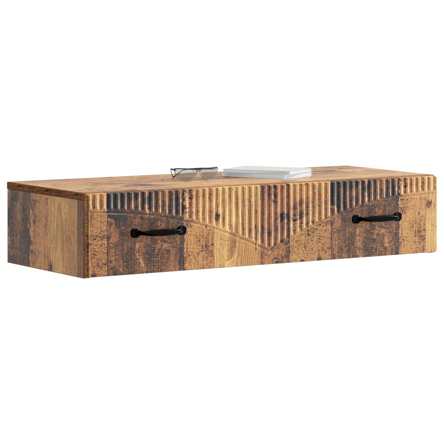 Wandmontage Zijtafel Oud hout 87,5 x 34,5 x 17 cm Bewerkt hout