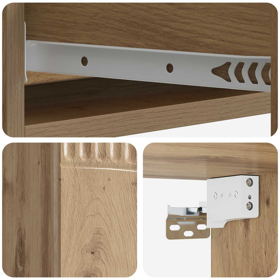 Wandmontage Zijtafel Artisanaal eiken 87,5 x 34,5 x 17 cm