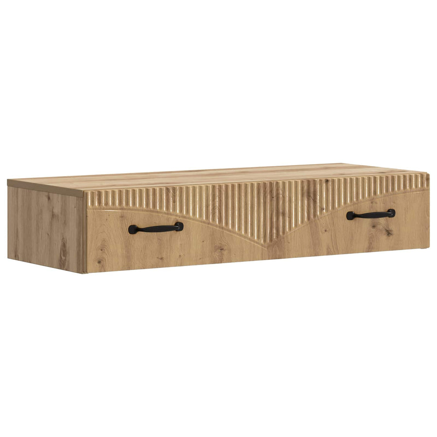 Wandmontage Zijtafel Artisanaal eiken 87,5 x 34,5 x 17 cm