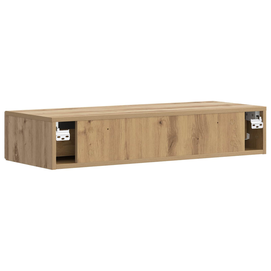 Wandmontage Zijtafel Artisanaal eiken 87,5 x 34,5 x 17 cm