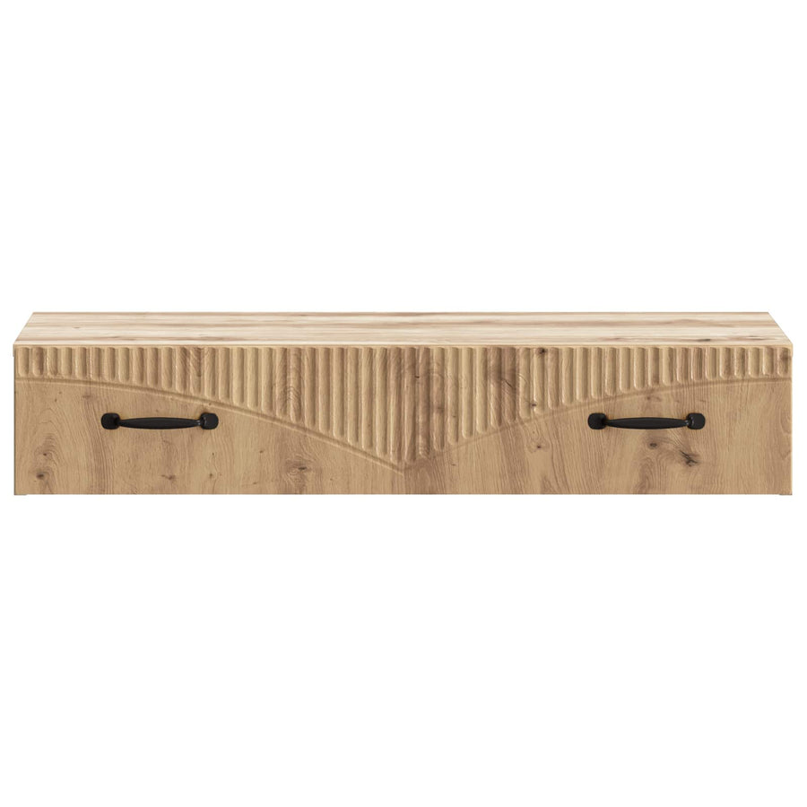 Wandmontage Zijtafel Artisanaal eiken 87,5 x 34,5 x 17 cm