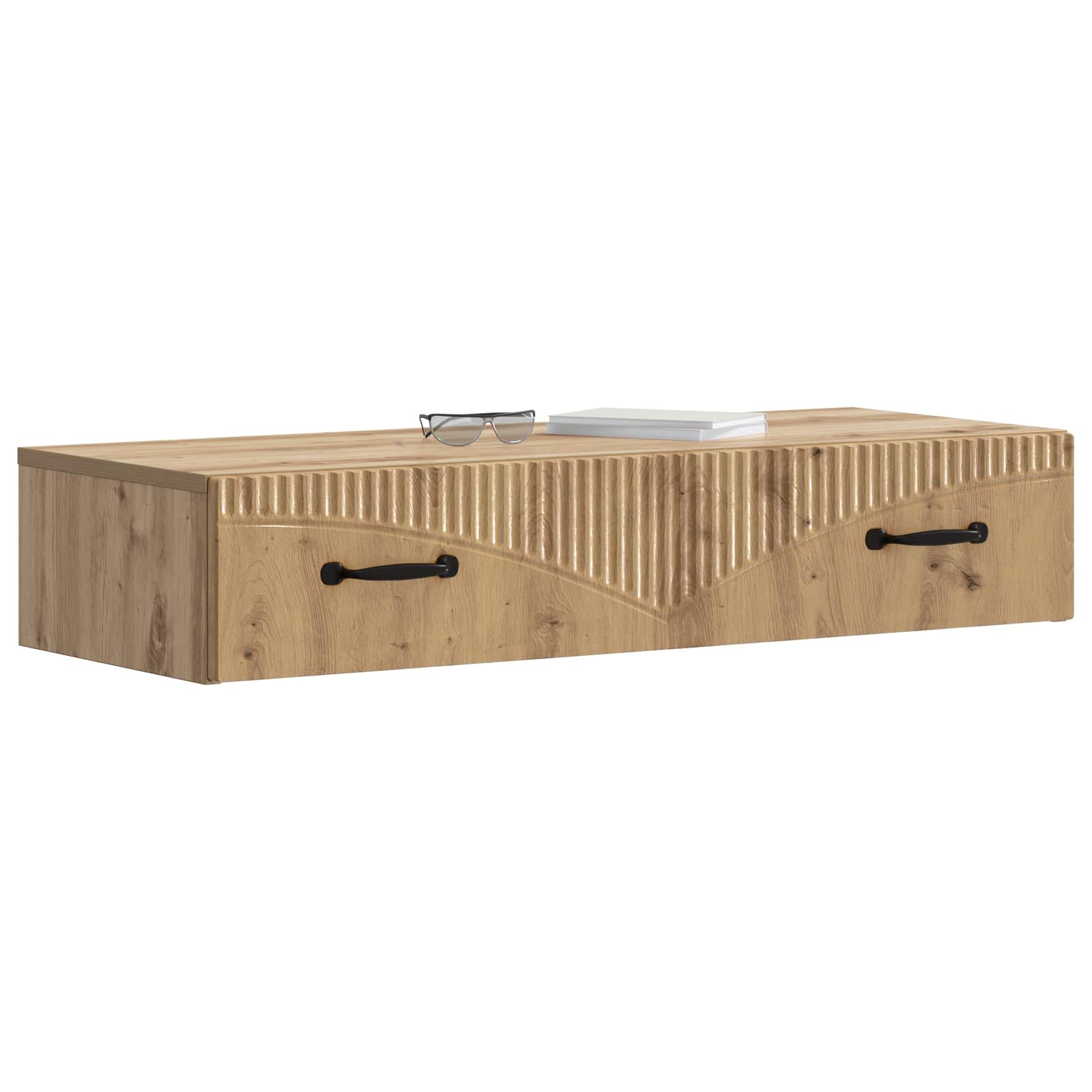 Wandmontage Zijtafel Artisanaal eiken 87,5 x 34,5 x 17 cm