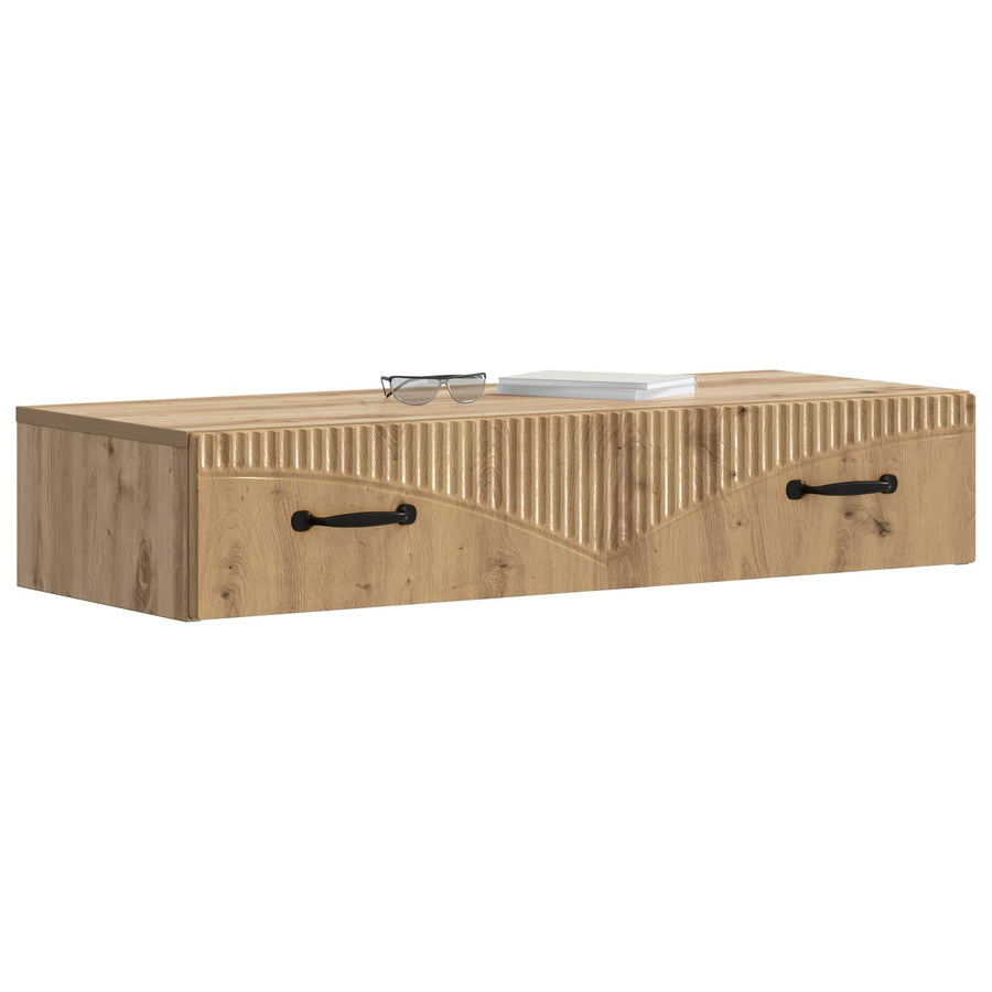Wandmontage Zijtafel Artisanaal eiken 87,5 x 34,5 x 17 cm
