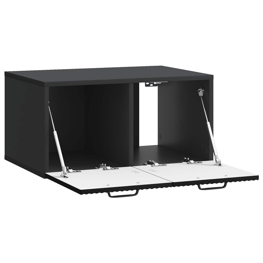 Wandbeugel TV-kast Zwart 59,5 x 41 x 30 cm Bewerkt hout
