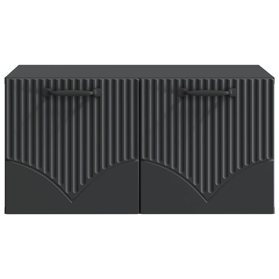 Wandbeugel TV-kast Zwart 59,5 x 41 x 30 cm Bewerkt hout