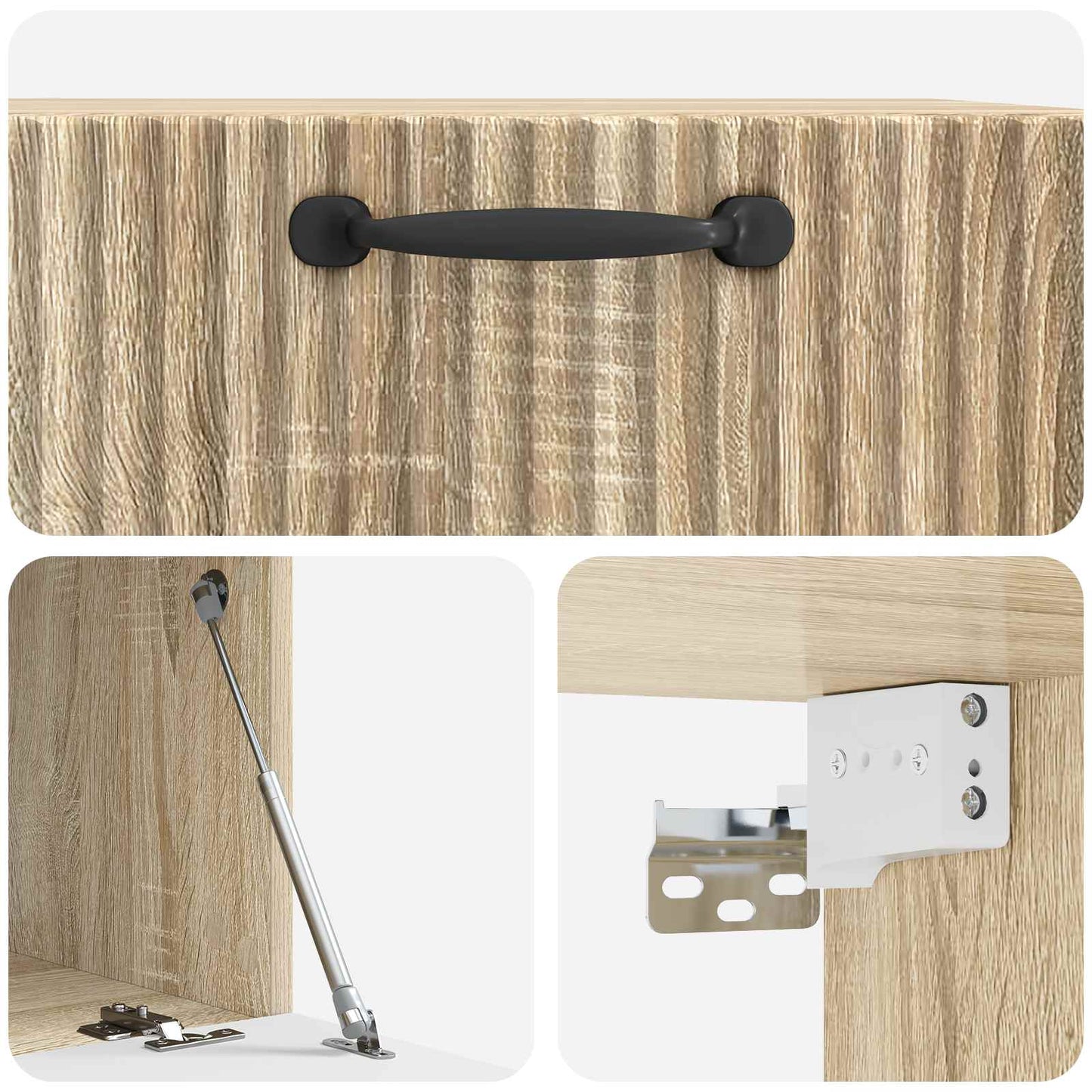 Wandbeugel TV-kast Sonoma Eiken 59,5 x 41 x 30 cm Bewerkt hout