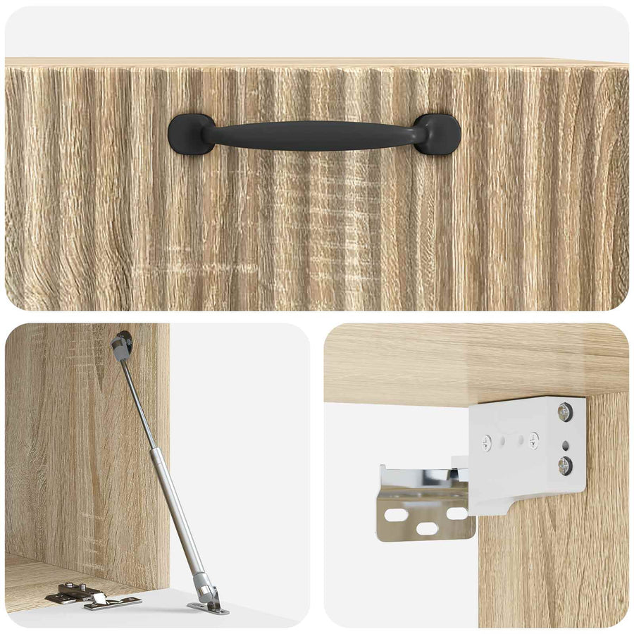 Wandbeugel TV-kast Sonoma Eiken 59,5 x 41 x 30 cm Bewerkt hout