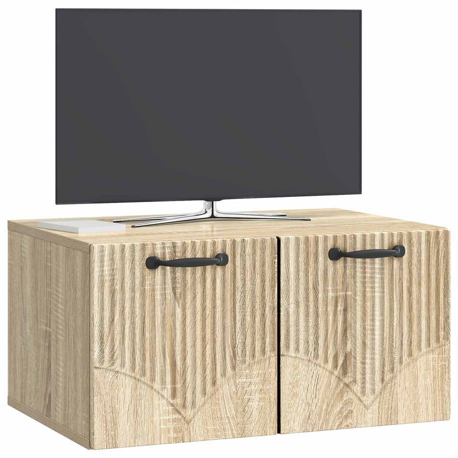 Wandbeugel TV-kast Sonoma Eiken 59,5 x 41 x 30 cm Bewerkt hout