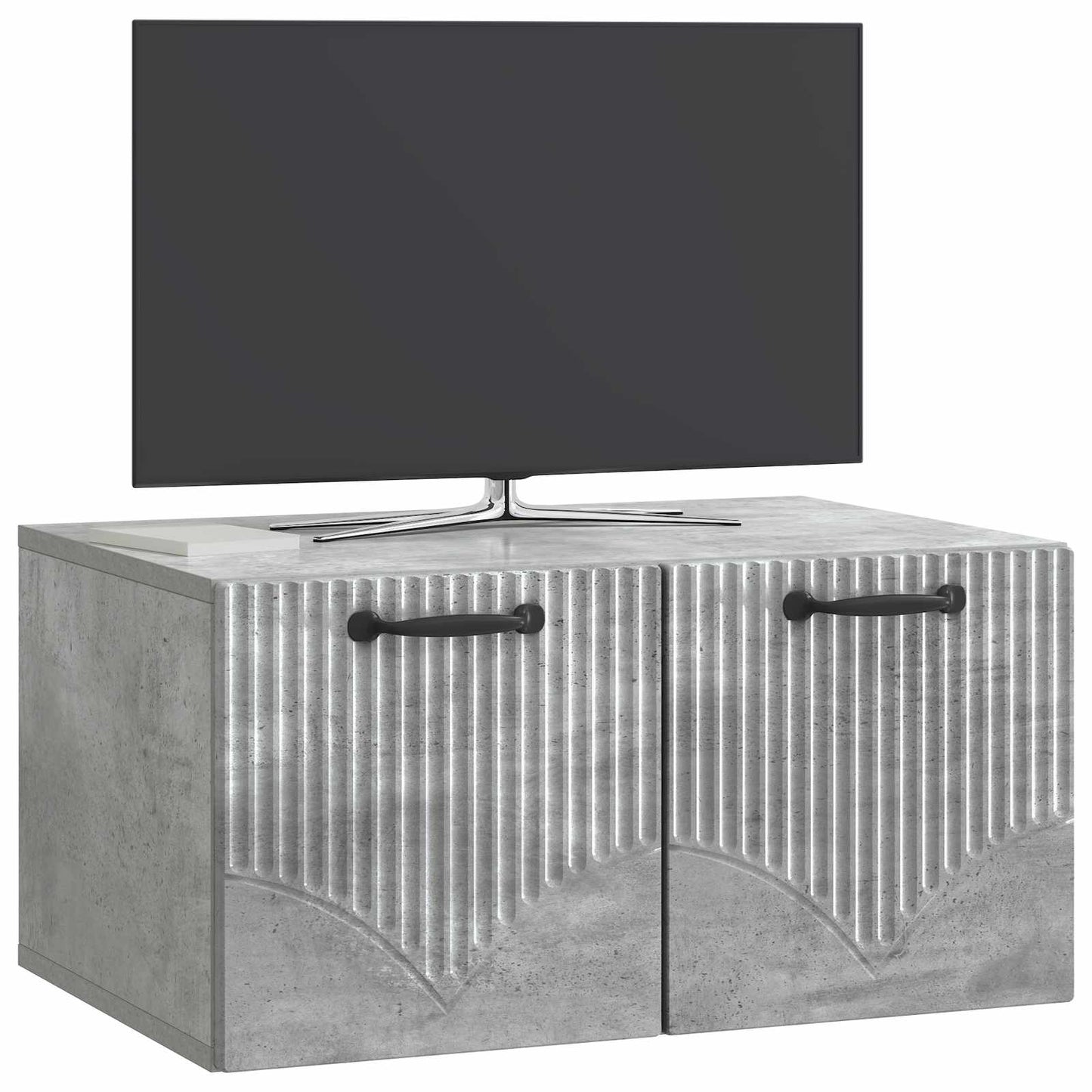 Wandbeugel TV-kast Betongrijs 59,5 x 41 x 30 cm Bewerkt hout