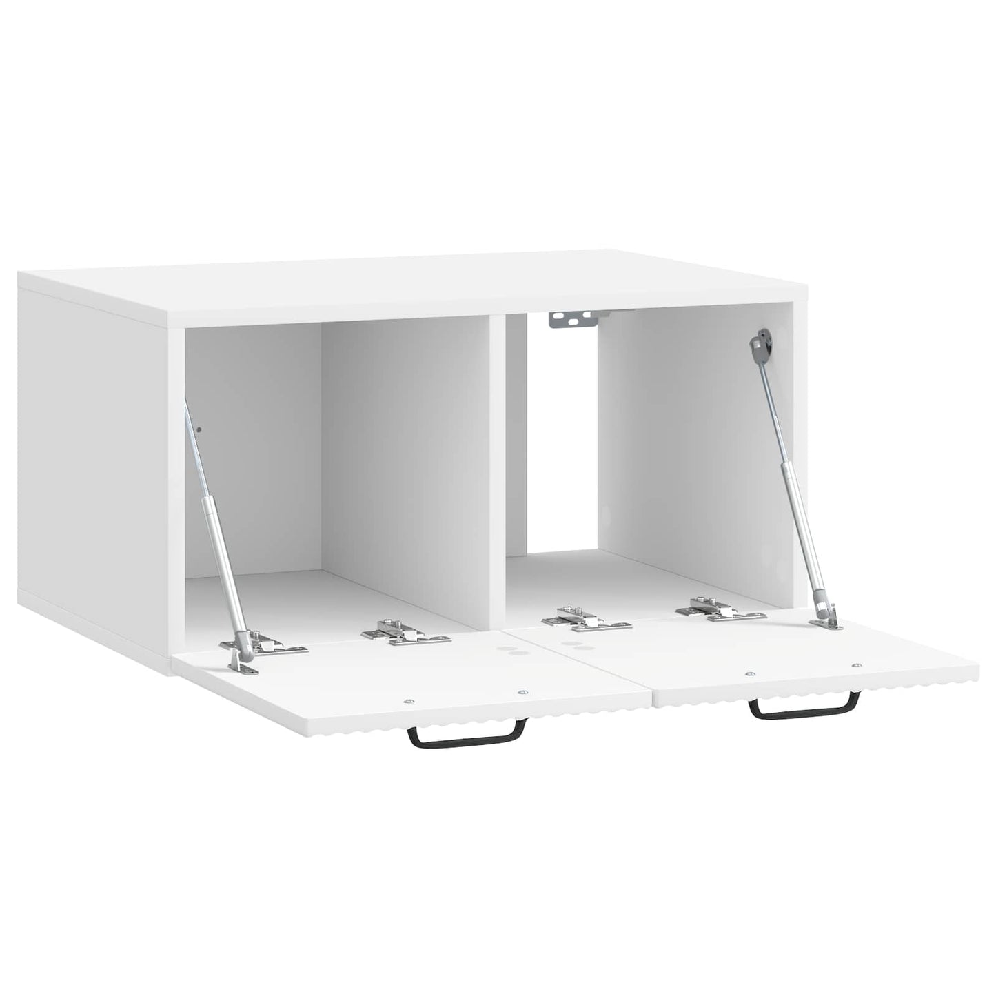 Wandbeugel TV-kast Hoogglans Wit 59,5 x 41 x 30 cm Bewerkt hout