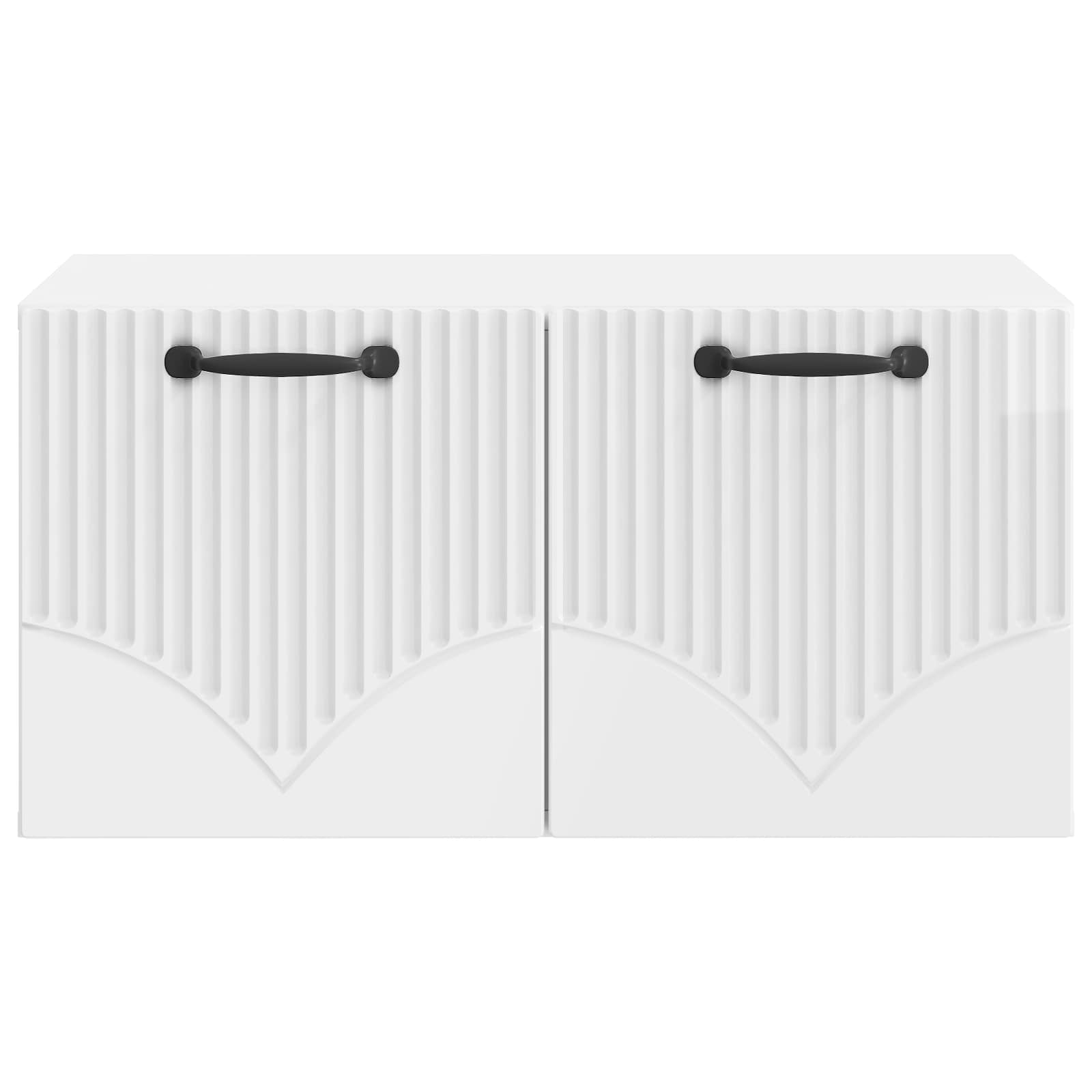 Wandbeugel TV-kast Hoogglans Wit 59,5 x 41 x 30 cm Bewerkt hout