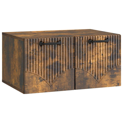 Wandbeugel TV-kast Gerookt eiken 59,5 x 41 x 30 cm Bewerkt hout