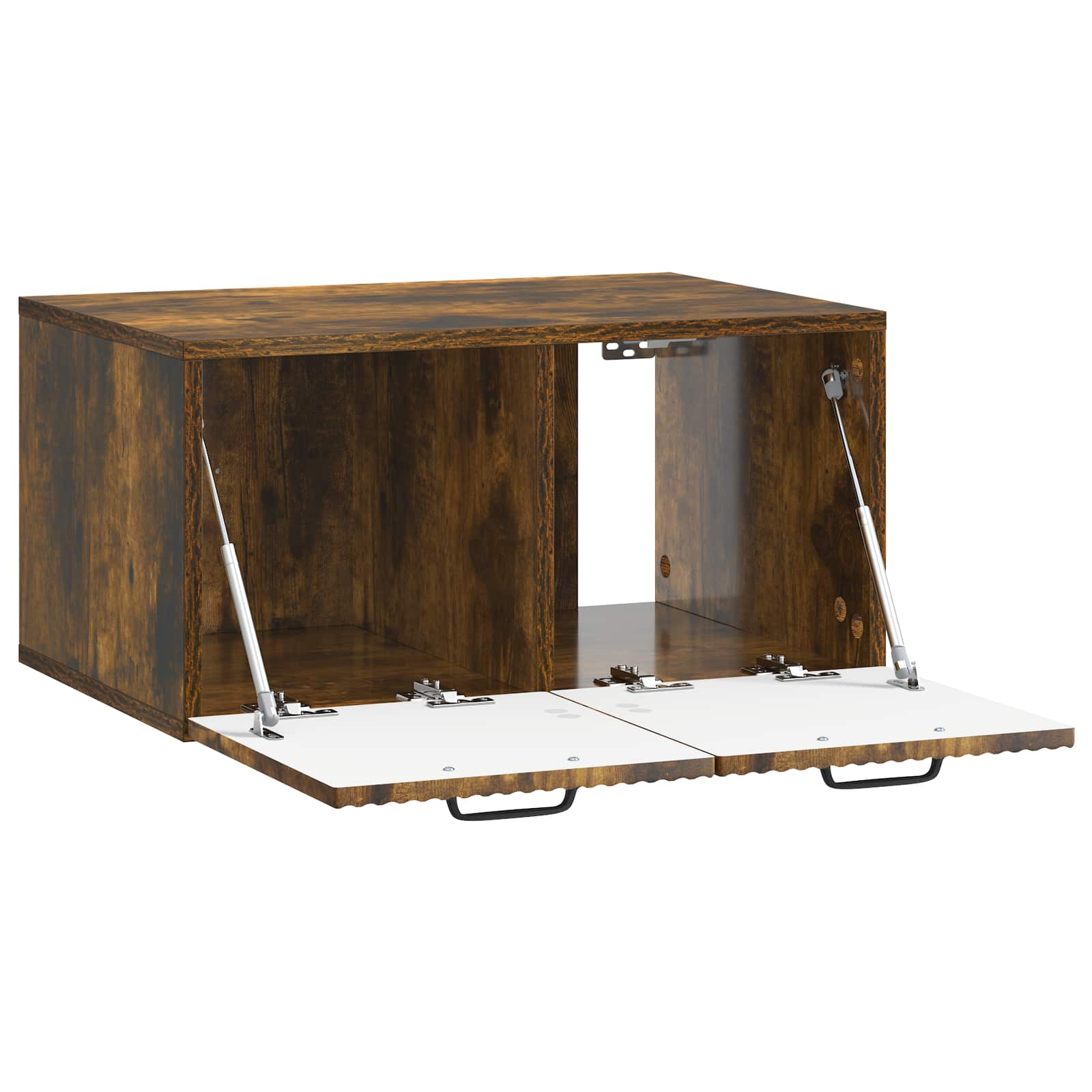 Wandbeugel TV-kast Gerookt eiken 59,5 x 41 x 30 cm Bewerkt hout
