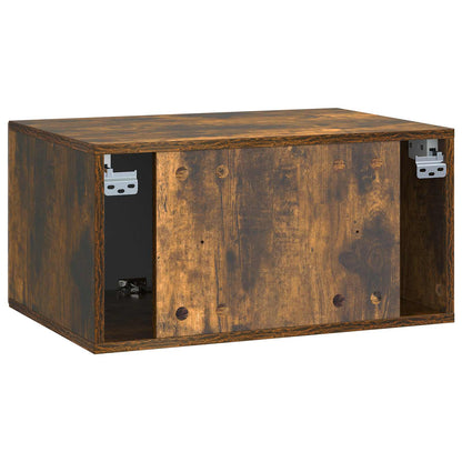 Wandbeugel TV-kast Gerookt eiken 59,5 x 41 x 30 cm Bewerkt hout