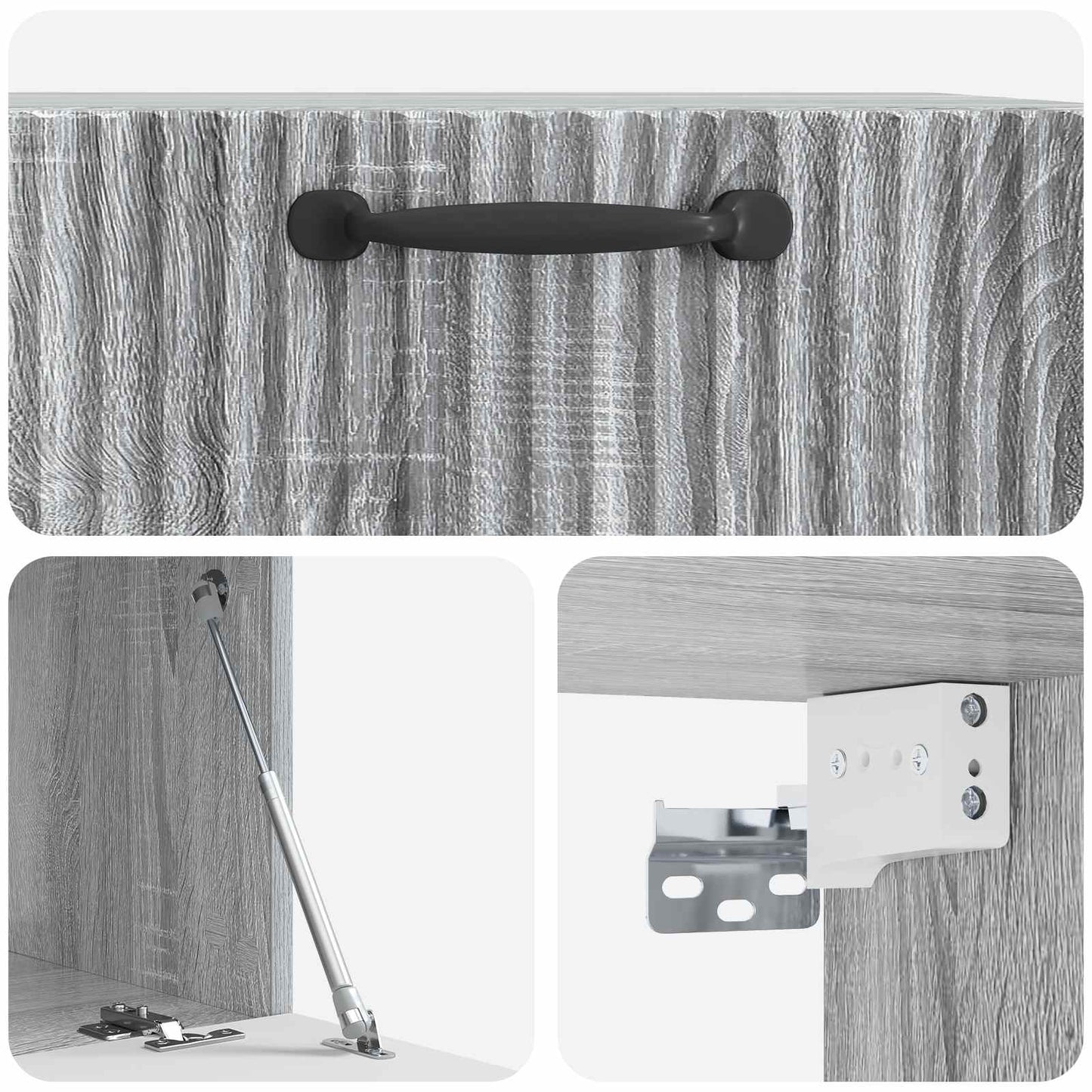 Wandbeugel TV-kast Grijs sonoma 59,5 x 41 x 30 cm Bewerkt hout