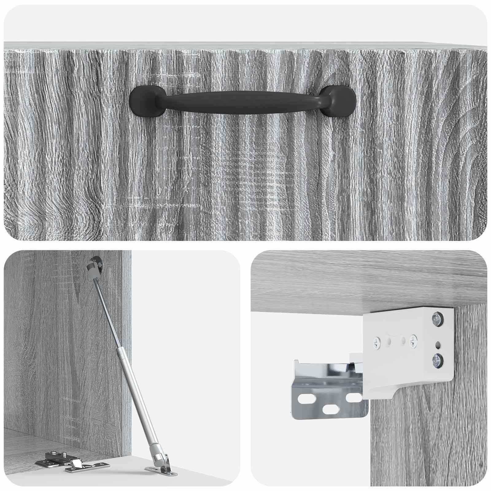 Wandbeugel TV-kast Grijs sonoma 59,5 x 41 x 30 cm Bewerkt hout