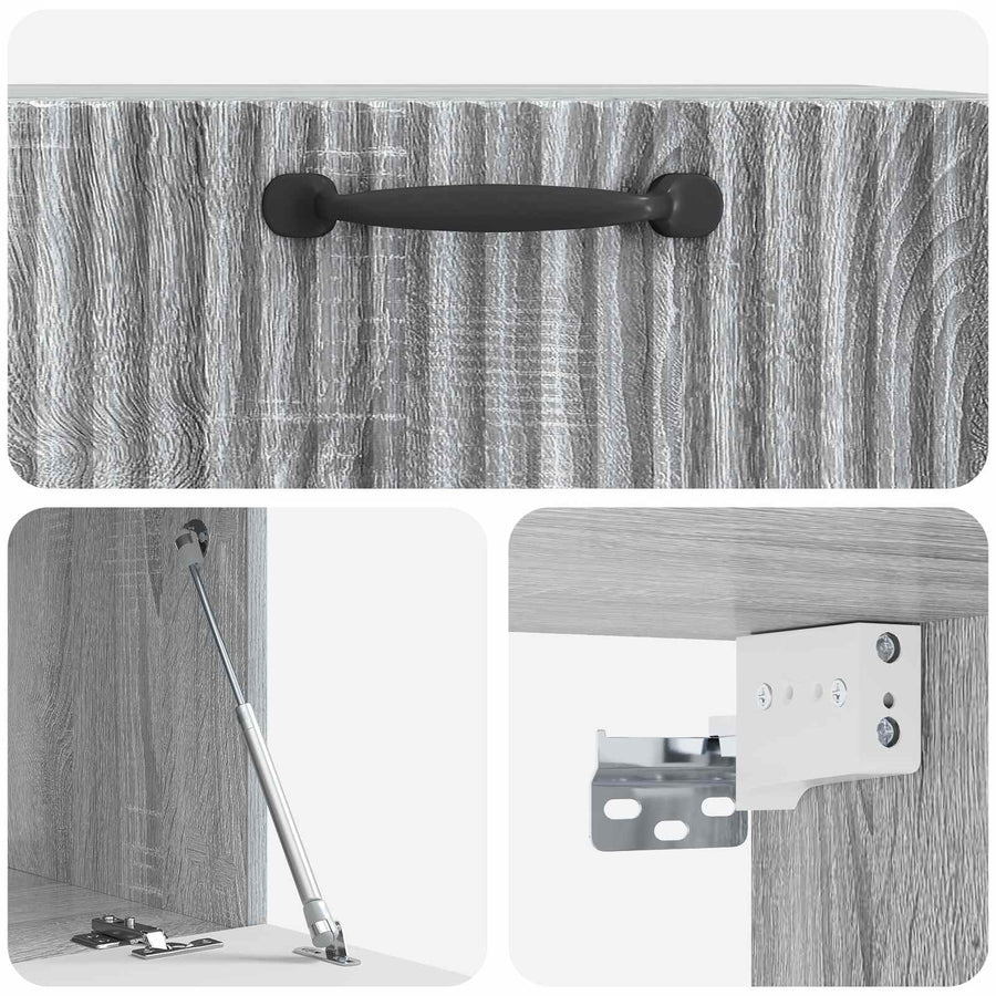 Wandbeugel TV-kast Grijs sonoma 59,5 x 41 x 30 cm Bewerkt hout