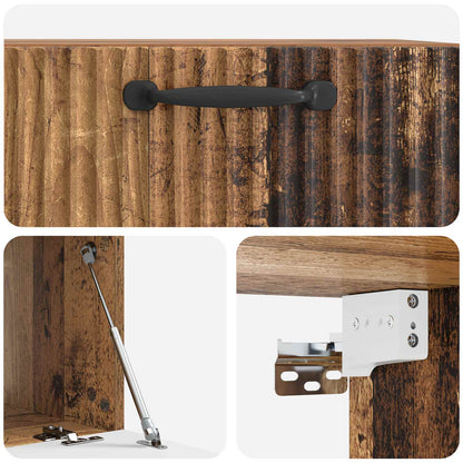 Wandbeugel TV-kast Oud hout 59,5 x 41 x 30 cm Bewerkt hout