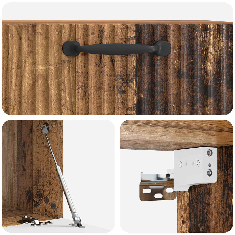 Wandbeugel TV-kast Oud hout 59,5 x 41 x 30 cm Bewerkt hout