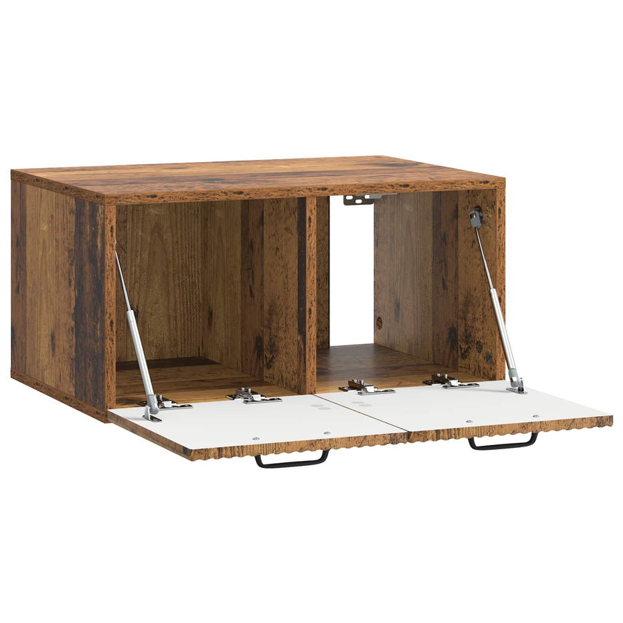 Wandbeugel TV-kast Oud hout 59,5 x 41 x 30 cm Bewerkt hout