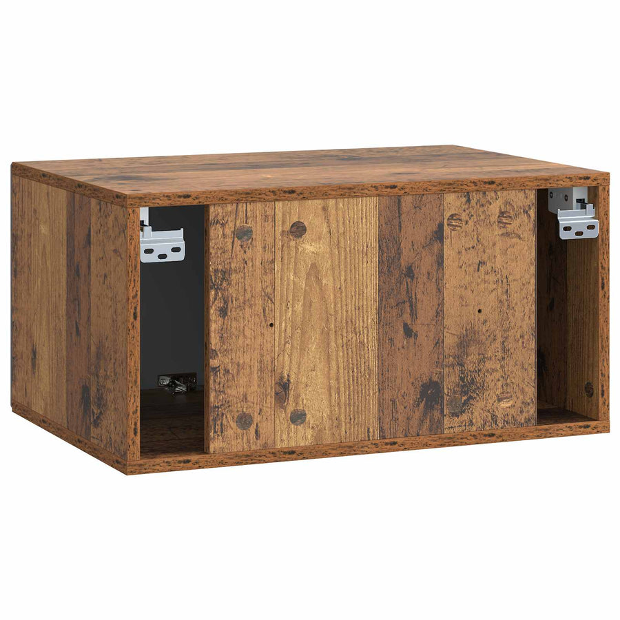 Wandbeugel TV-kast Oud hout 59,5 x 41 x 30 cm Bewerkt hout