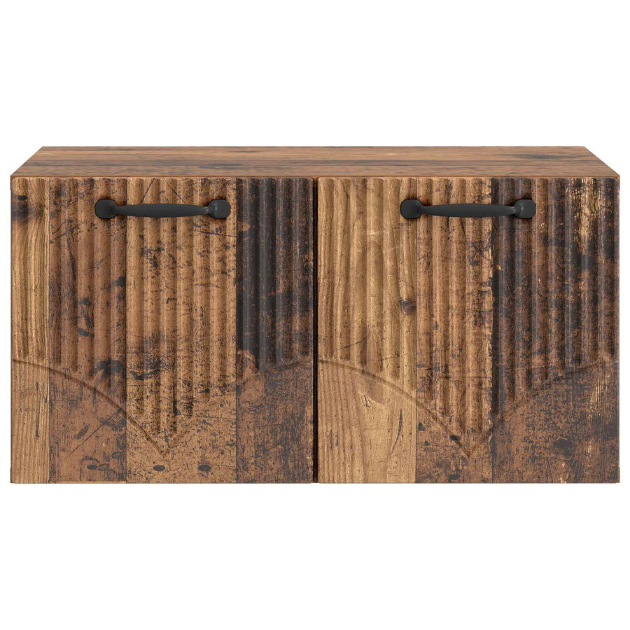 Wandbeugel TV-kast Oud hout 59,5 x 41 x 30 cm Bewerkt hout