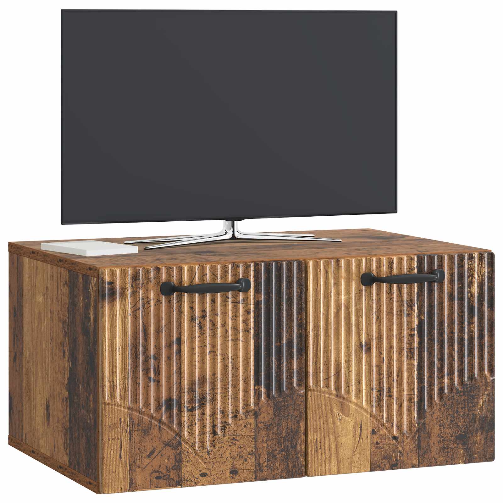 Wandbeugel TV-kast Oud hout 59,5 x 41 x 30 cm Bewerkt hout