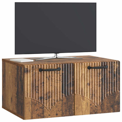 Wandbeugel TV-kast Oud hout 59,5 x 41 x 30 cm Bewerkt hout