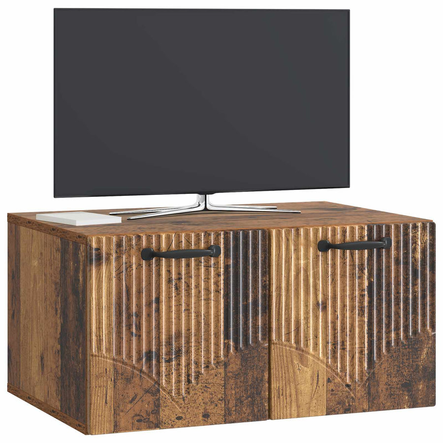 Wandbeugel TV-kast Oud hout 59,5 x 41 x 30 cm Bewerkt hout