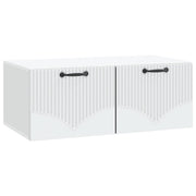 Wandkast TV meubel 78,5x41x30 cm wit bewerkt hout