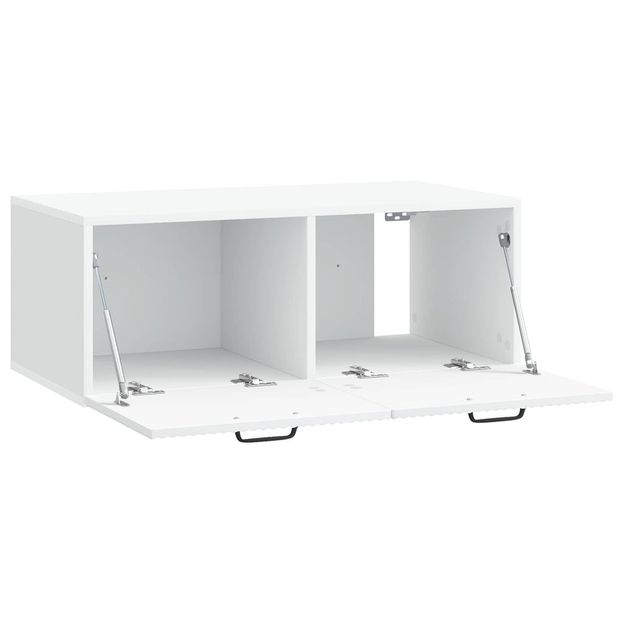 Wandbeugel TV-kast Wit 78,5 x 41 x 30 cm Bewerkt hout