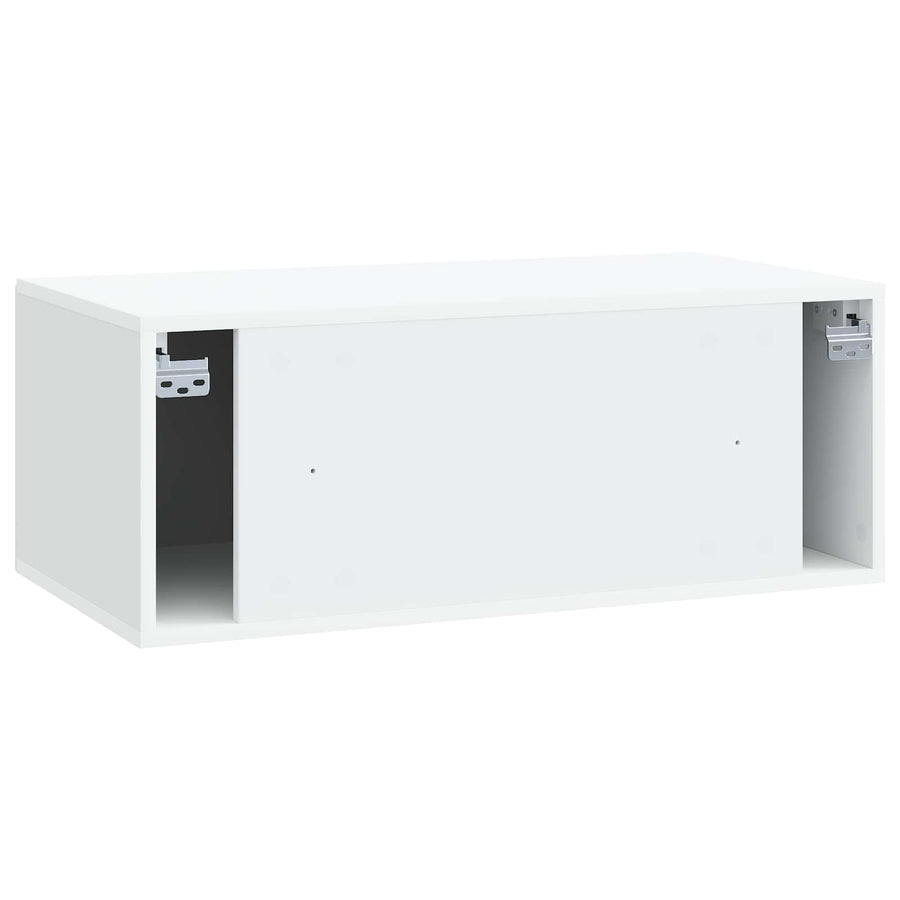 Wandbeugel TV-kast Wit 78,5 x 41 x 30 cm Bewerkt hout