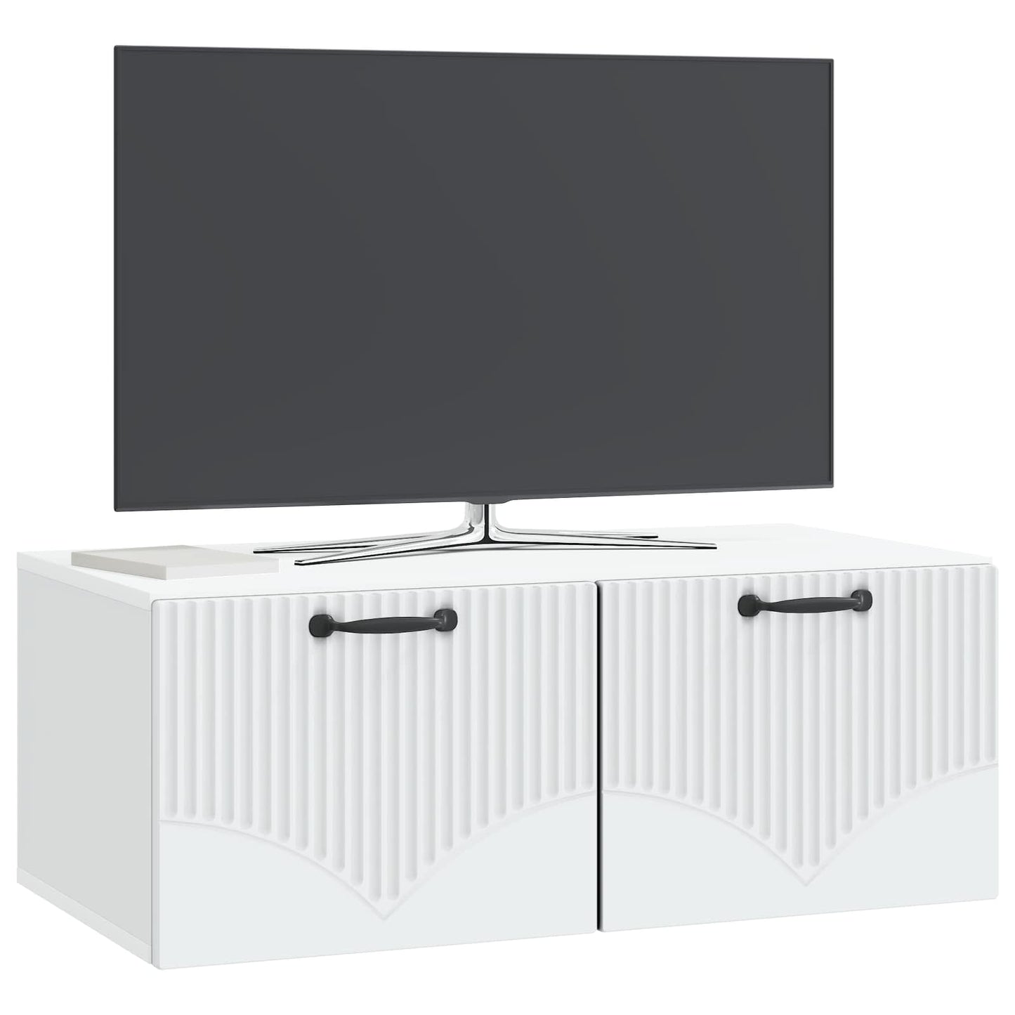 Wandbeugel TV-kast Wit 78,5 x 41 x 30 cm Bewerkt hout