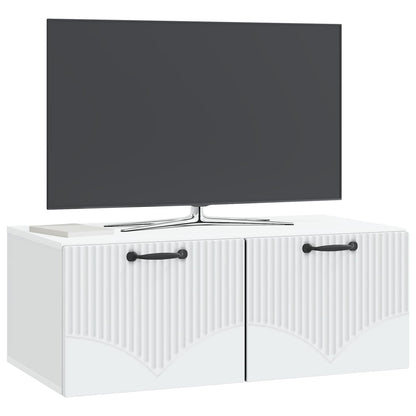 Wandbeugel TV-kast Wit 78,5 x 41 x 30 cm Bewerkt hout