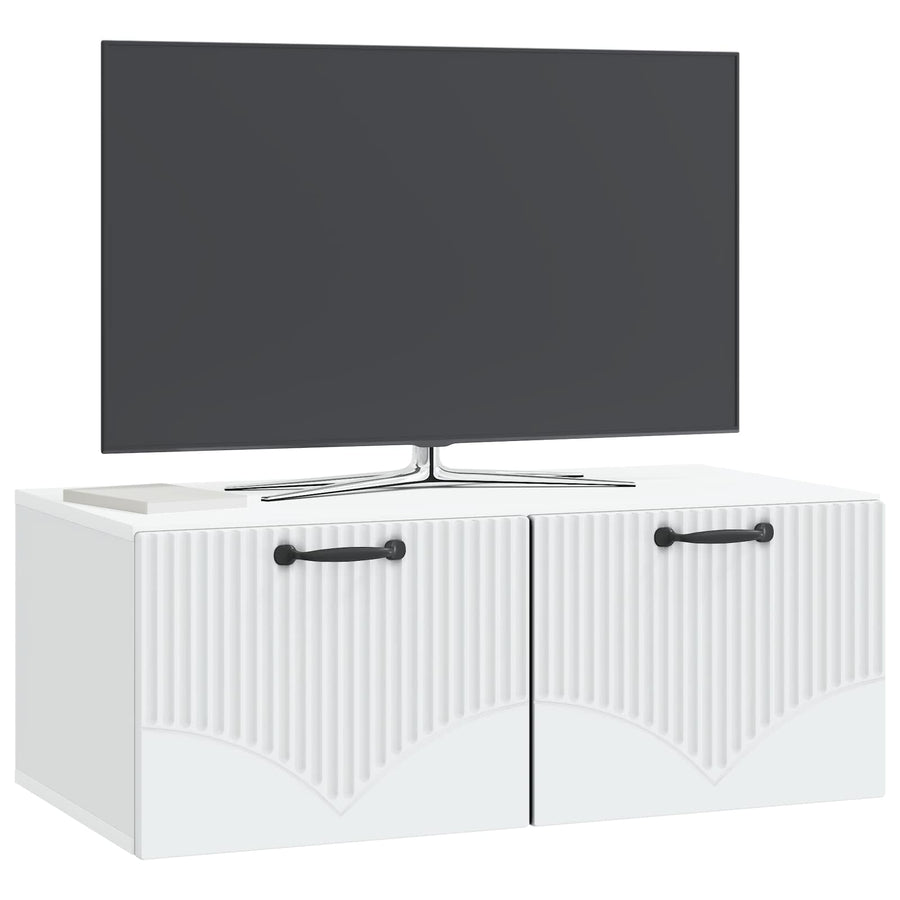 Wandbeugel TV-kast Wit 78,5 x 41 x 30 cm Bewerkt hout