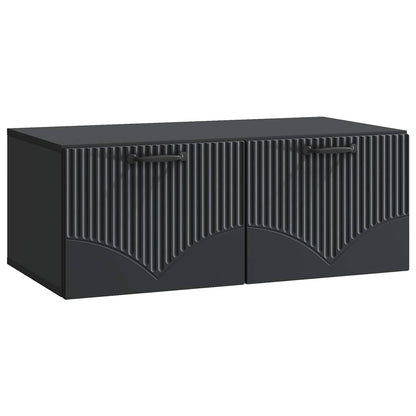Wandbeugel TV-kast Zwart 78,5 x 41 x 30 cm Bewerkt hout