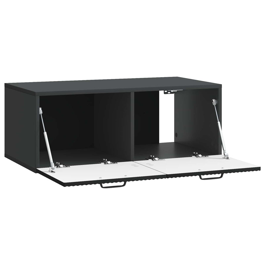 Wandbeugel TV-kast Zwart 78,5 x 41 x 30 cm Bewerkt hout