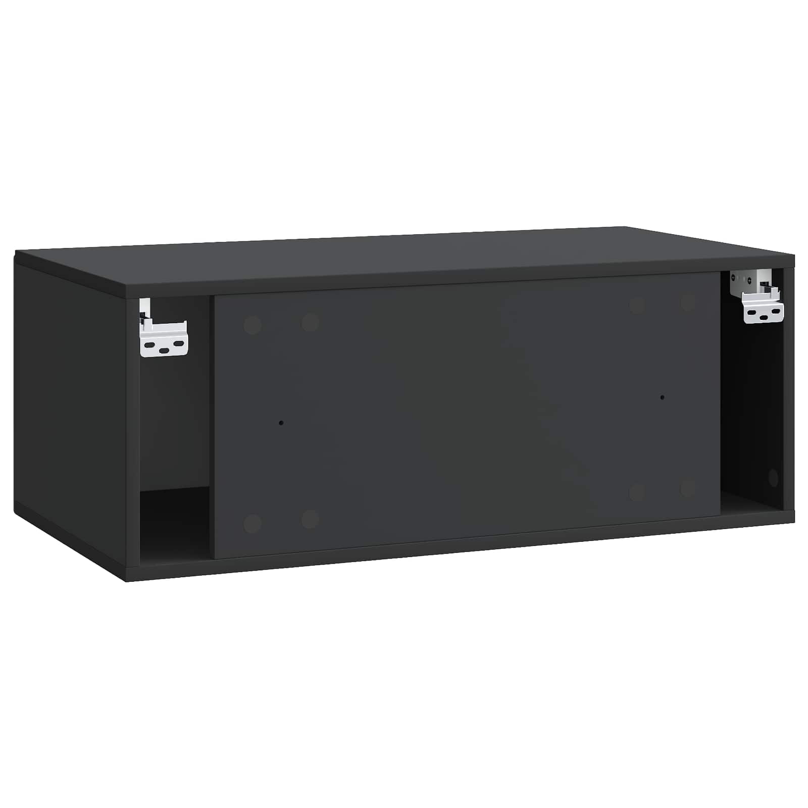 Wandbeugel TV-kast Zwart 78,5 x 41 x 30 cm Bewerkt hout